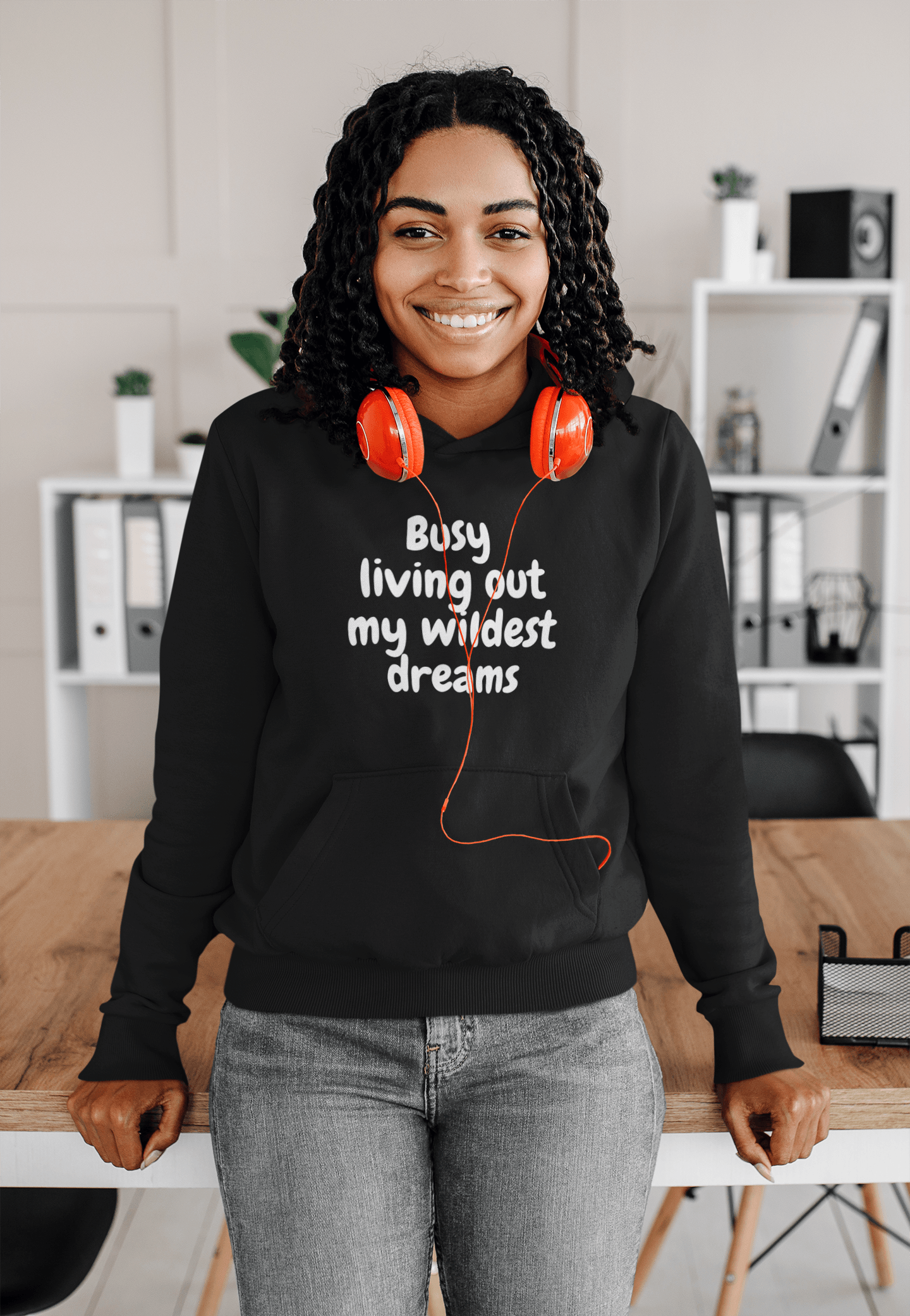 Busy Living Out My Wildest Dream Casual Hoodie For Winter Season