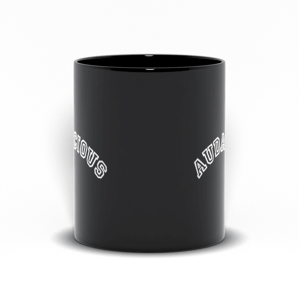 Audacious Ceramic Mug (Black) - Sharp Tact Kreativ | Tees & Gifts with Encouraging Messages to Brighten Your Day with a Bit of Wit