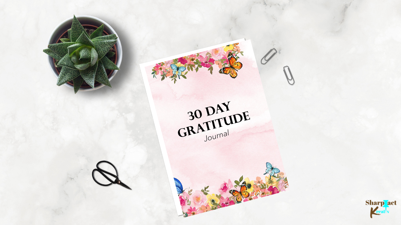 30 day Sharp Tact Kreativ | Tees & Gifts with Encouraging Messages to Brighten Your Day with a Bit of Wit Gratitude Journal.