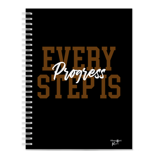 Sharp Tact Kreativ | Tees & Gifts with Encouraging Messages to Brighten Your Day with a Bit of Wit Every Step is Progress Notebook.