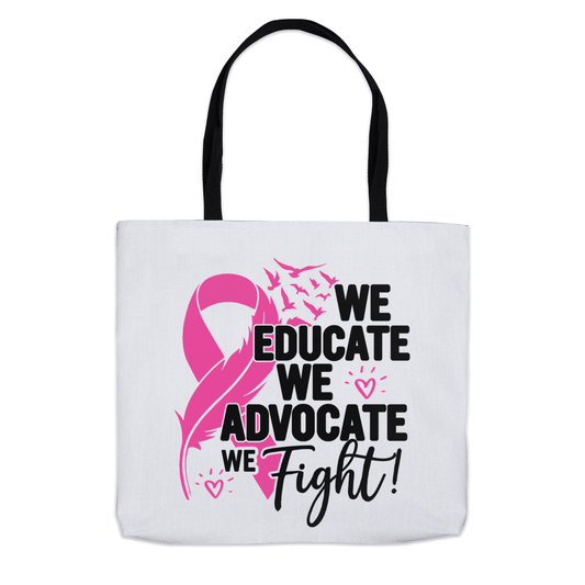 We educate. We advocate. We fight! Tote Bag (Wings) - Sharp Tact Kreativ | Tees & Gifts with Encouraging Messages to Brighten Your Day with a Bit of Wit