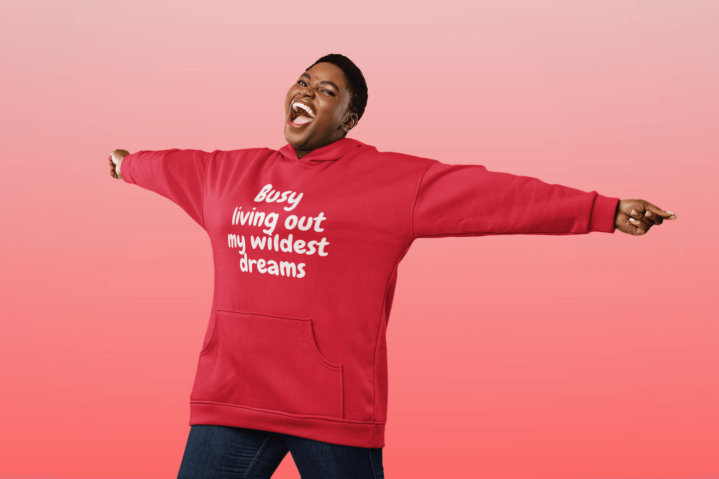 Busy Living Out My Wildest Dream Hoodie - Sharp Tact Kreativ | Tees & Gifts with Encouraging Messages to Brighten Your Day with a Bit of Wit