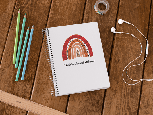 Thankful, Grateful, Blessed Notebook - Sharp Tact Kreativ | Tees & Gifts with Encouraging Messages to Brighten Your Day with a Bit of Wit