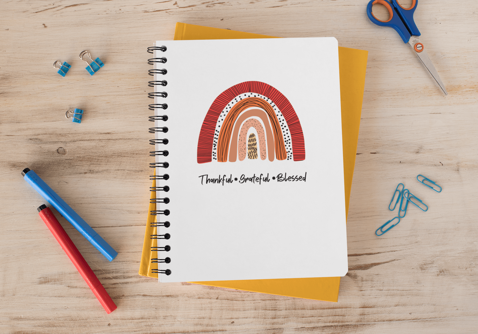 Thankful, Grateful, Blessed Notebook - Sharp Tact Kreativ | Tees & Gifts with Encouraging Messages to Brighten Your Day with a Bit of Wit