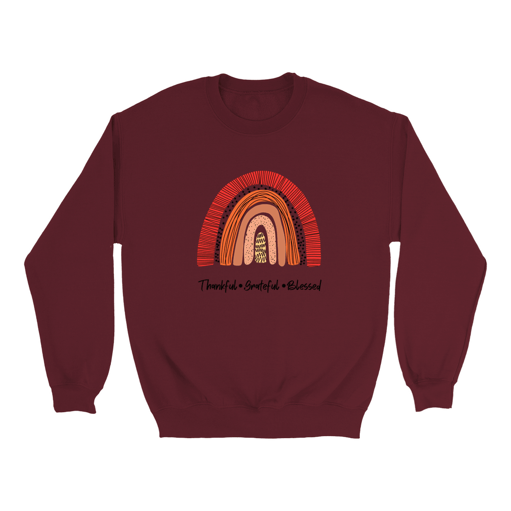 Thankful, Grateful, Blessed Fall Sweatshirt - Sharp Tact Kreativ | Tees & Gifts with Encouraging Messages to Brighten Your Day with a Bit of Wit