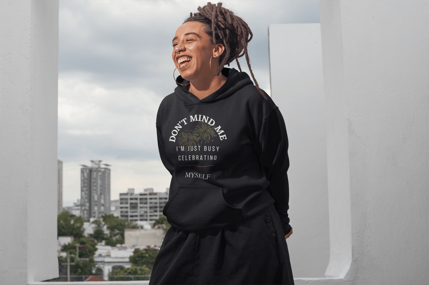 Black Winter Season Don’t Mind Me Hoodie For Women