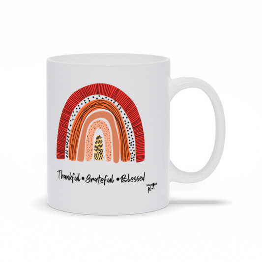 Thankful, Grateful, Blessed Mug - Sharp Tact Kreativ | Tees & Gifts with Encouraging Messages to Brighten Your Day with a Bit of Wit